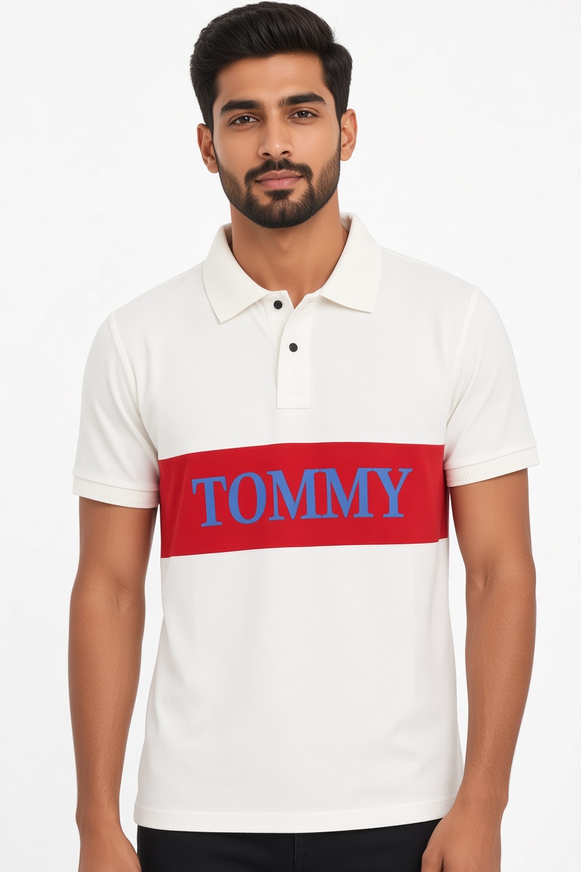 Block Stripe Pique Polo