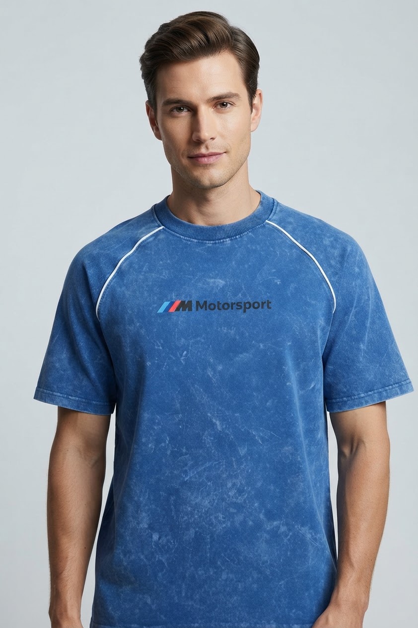 Motorsport Acid Wash Raglan Tee