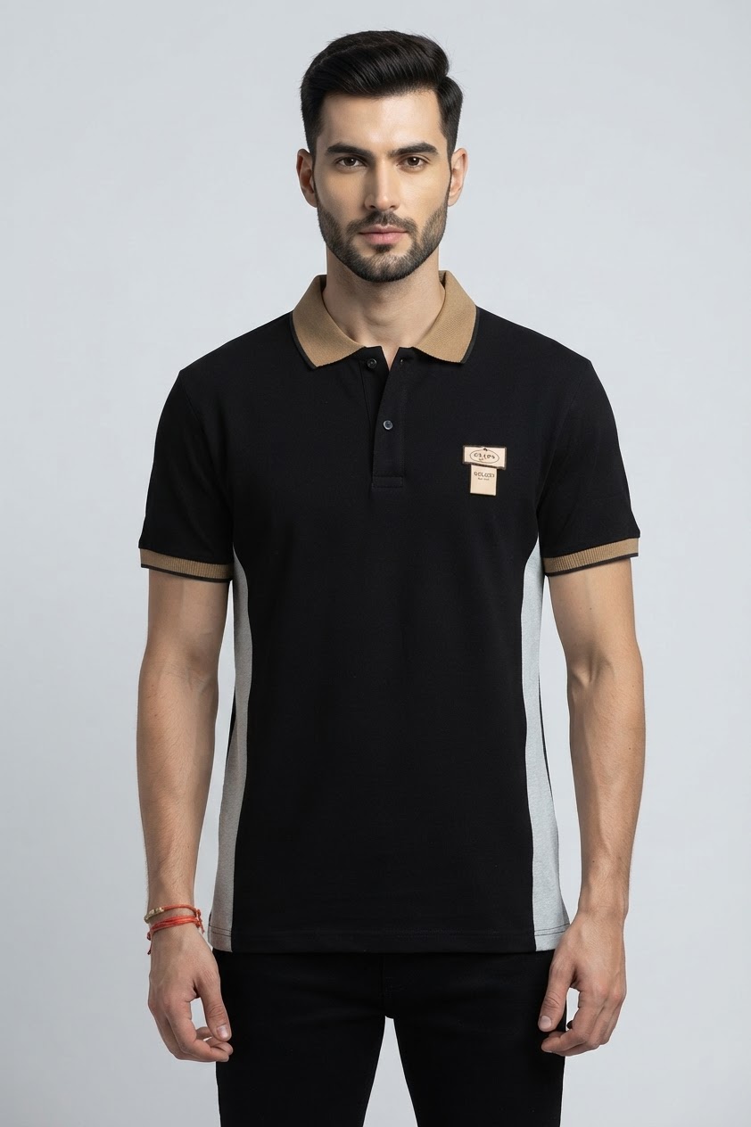 Panoramic Side-Panel Pique Polo
