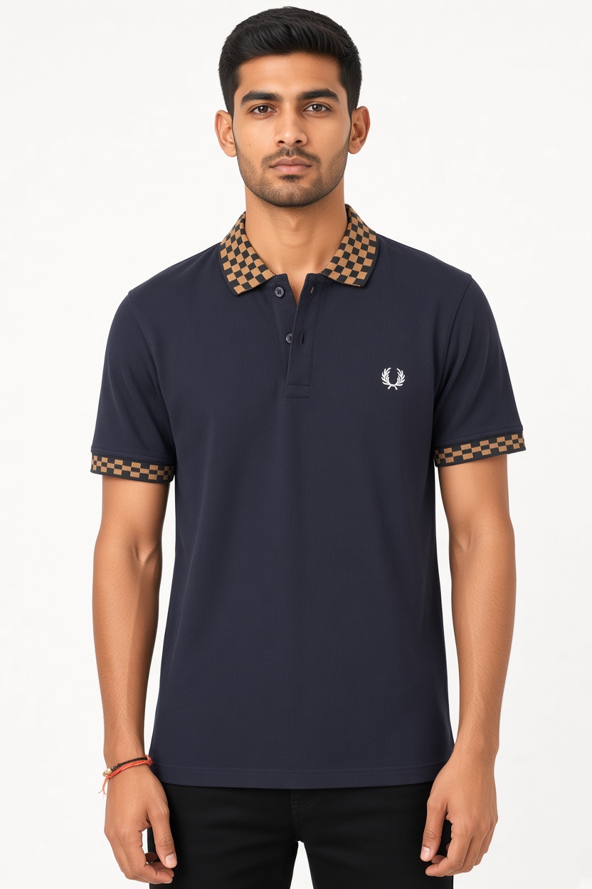 Wreath Check Tipped Pique Polo